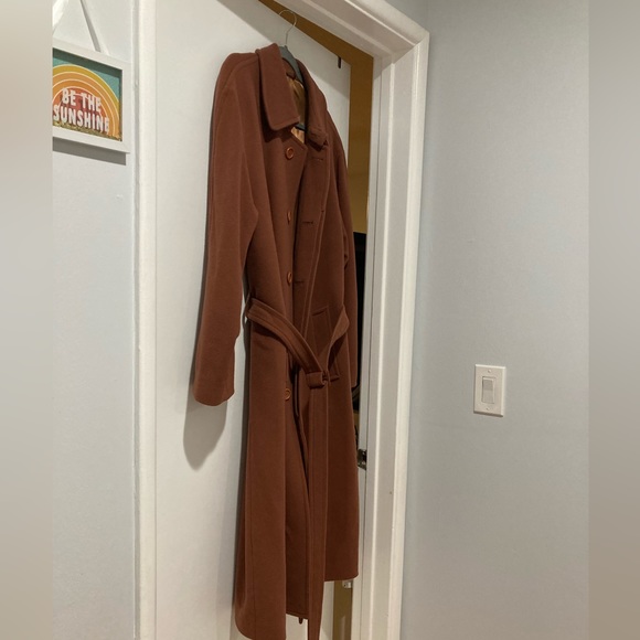 BALENCIAGA Terracotta Cashmere & Wool Long Coat Size 50 FR | US X-Large - Picture 8 of 11